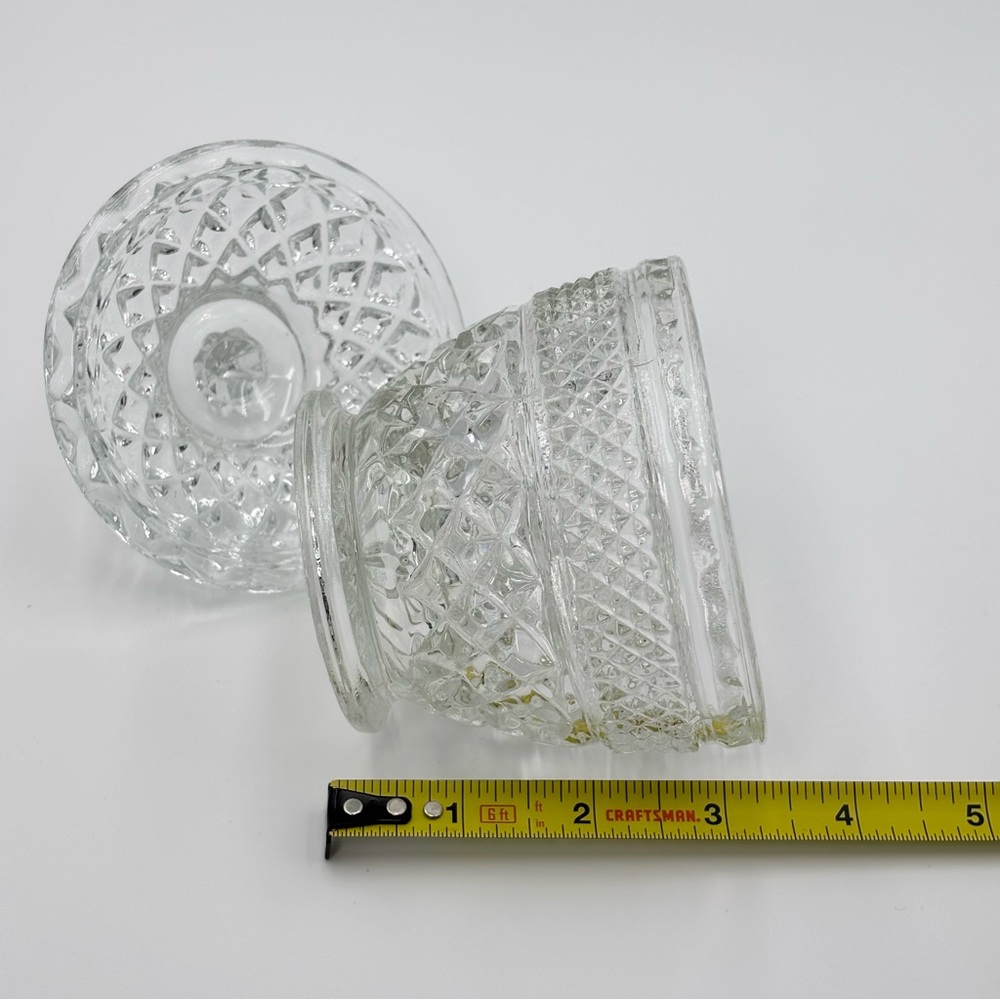 Vintage Anchor Hocking Wexford‎ Sugar Bowl and Lid Cut Glass Apothecary Jar - Picture 7 of 10